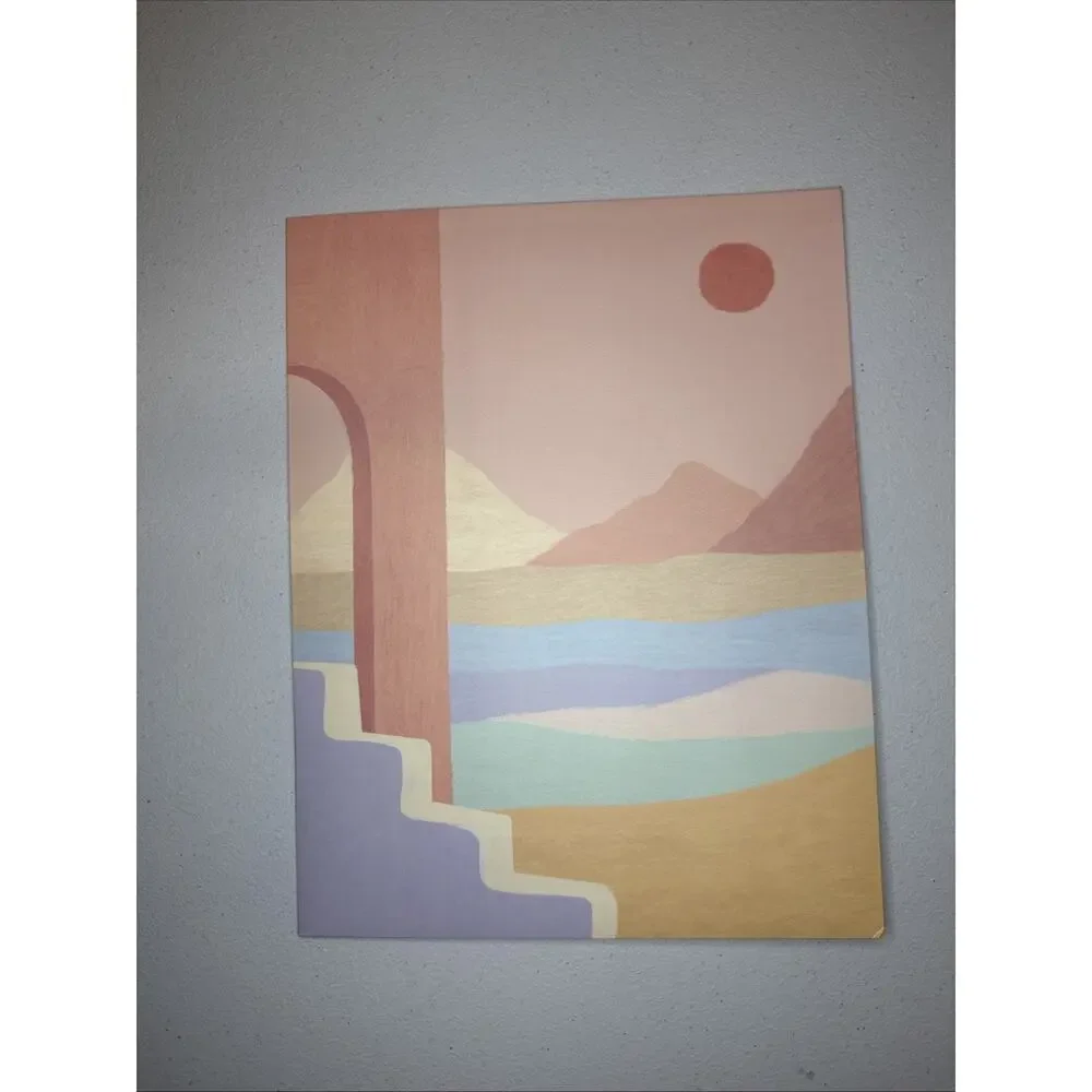Mintgreen Minimalist Abstract Sunset 2 Pocket Paper Folder Letter Size Portfolio